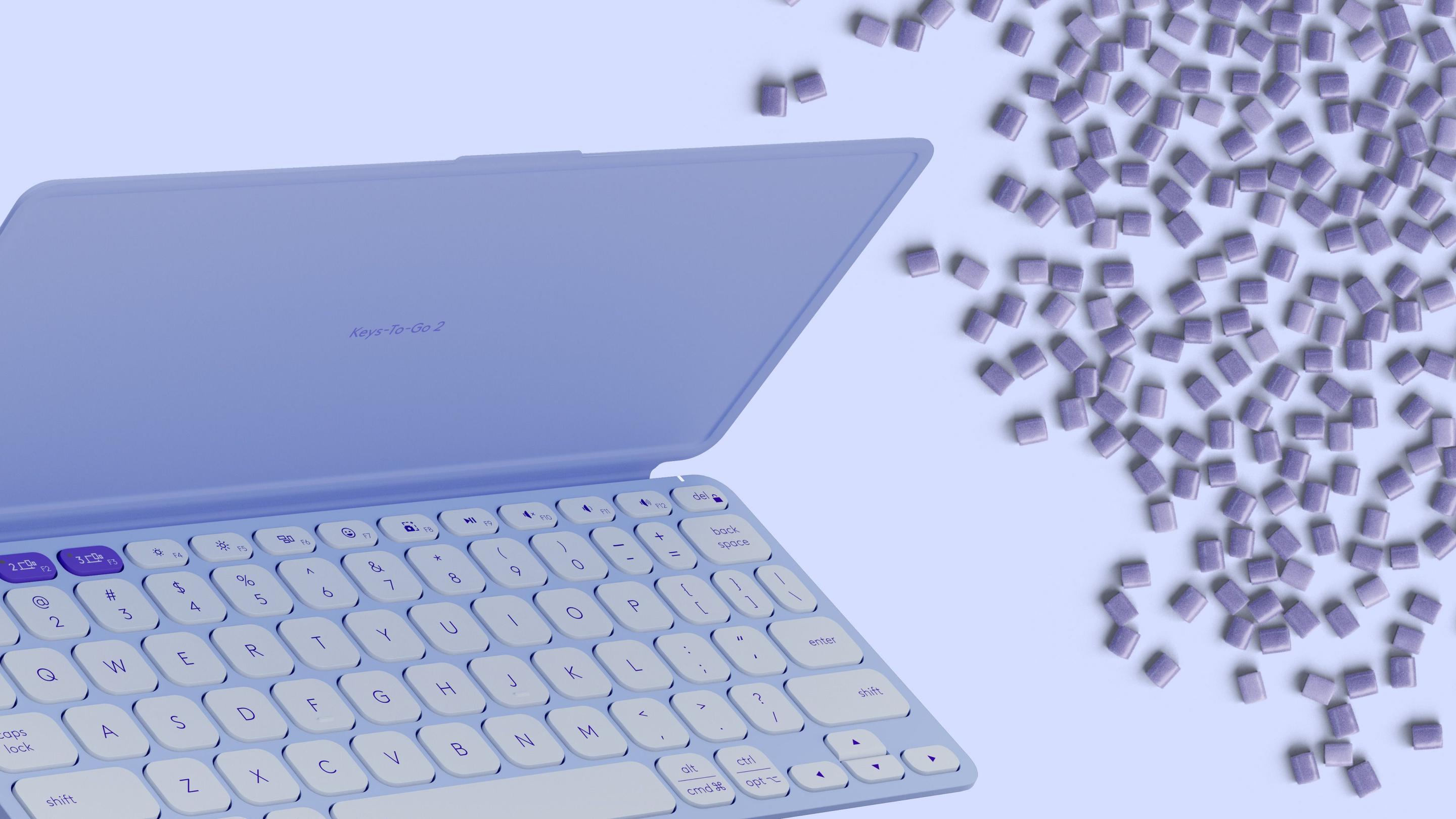 Teclado LOGITECH Keys-To-Go 2 (Alemão - Teclas de tesoura - Mini - Lilás), miniatura 9