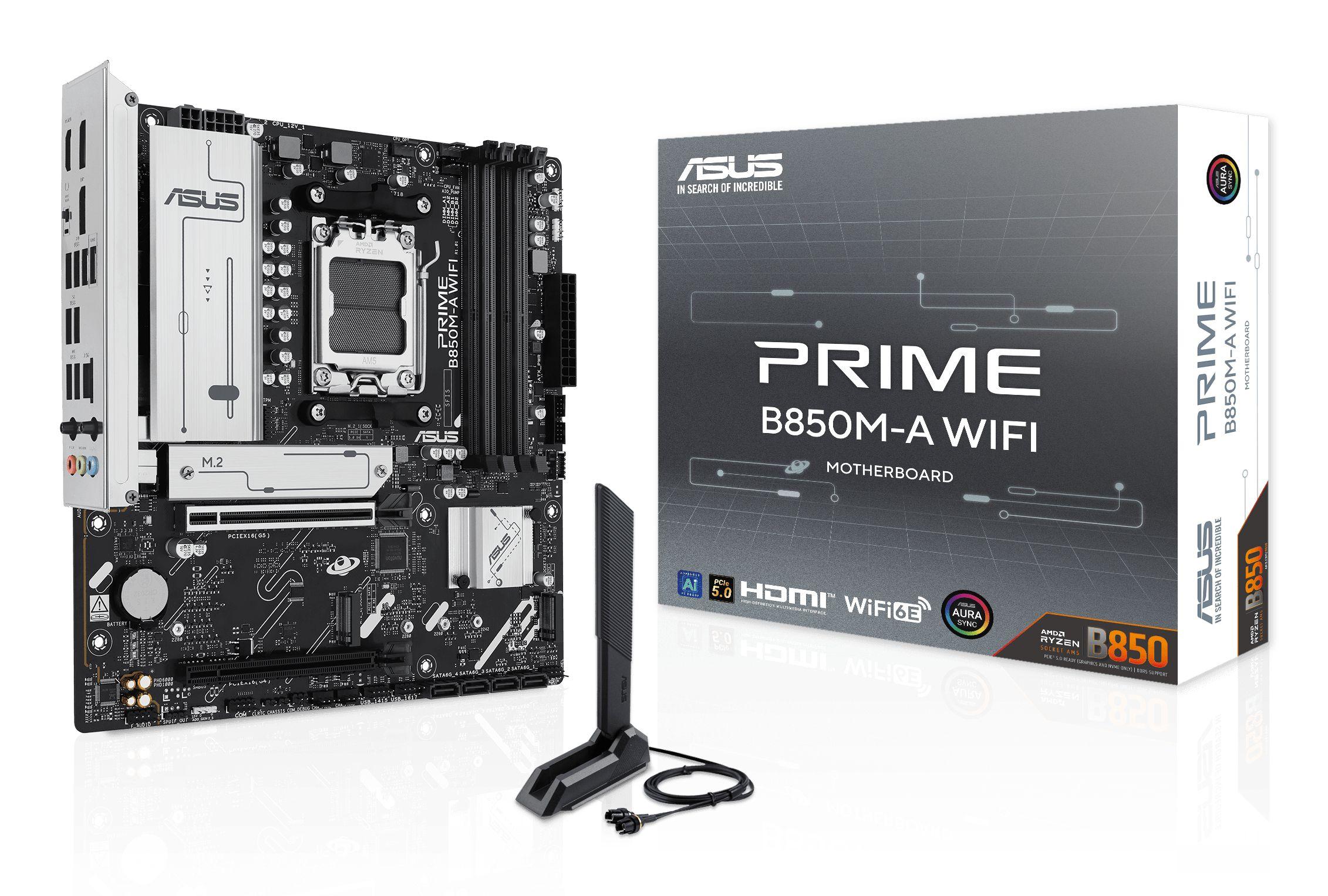 Motherboard ASUS PRIME B850M-A WIFI (AM5 - micro ATX - Duplo canal - Multicor)
