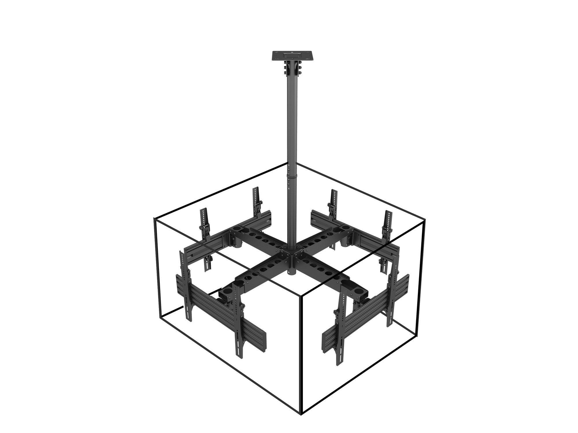 Suporte de Teto para 4 Ecrãs EQUIP 650372 (32-65" - 30 kg por ecrã - Preto), miniatura 2