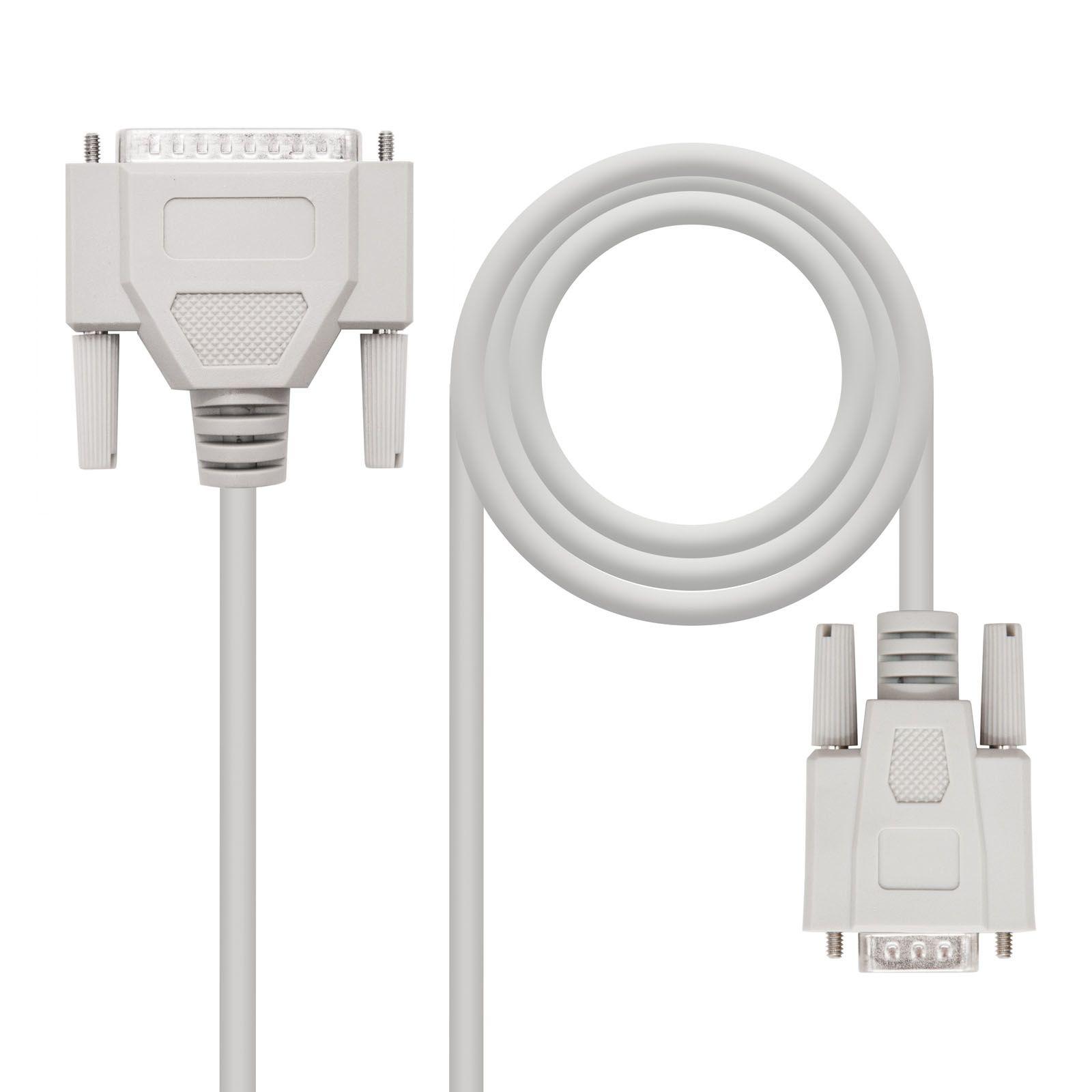 Cabo de Série Null Modem NANO CABLE 10.14.0802 (DB9 Fêmea para DB25 Macho - 1,8 m - Bege)