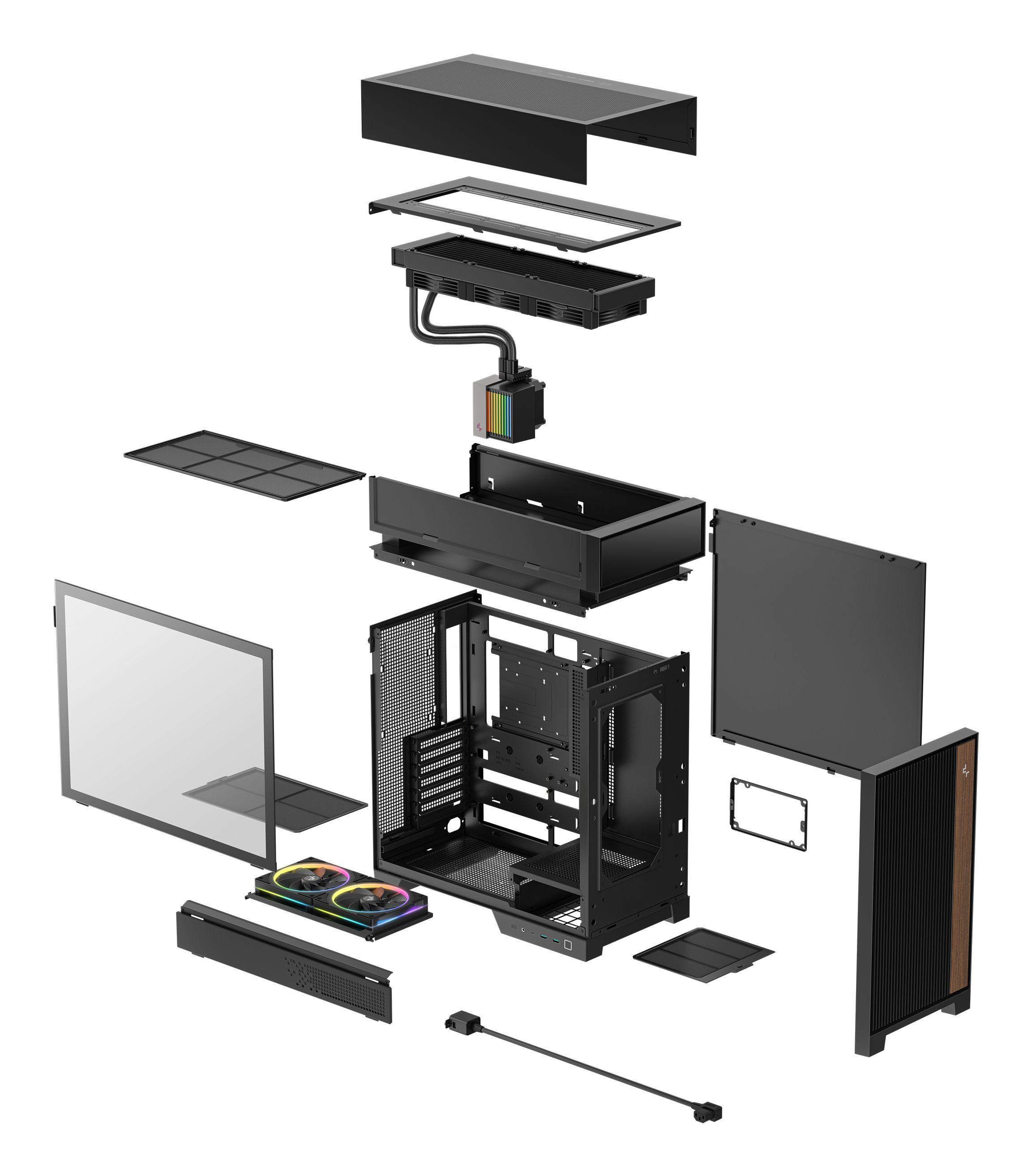 Caixa PC Gaming DEEPCOOL CL6600 (ATX, micro ATX, Mini-ITX - ATX, PS2, SFX, SFX-L - Midi Tower - Preto) — miniatura 12