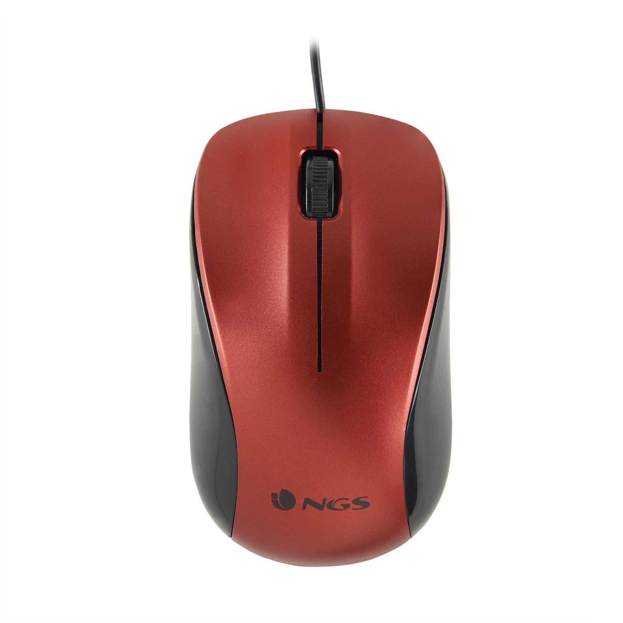 Rato NGS Crew (Ambidestro - 1200 DPI - Ótico - Vermelho)