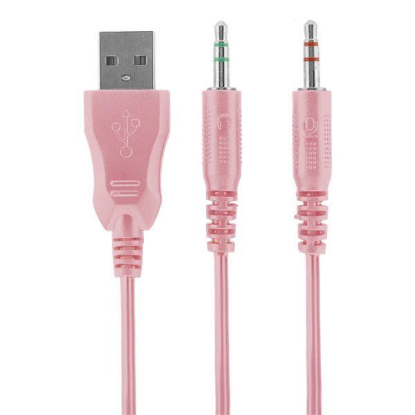 Headset Gaming DELTACO GAM-030-P (Arco de cabeça - Com fios - USB Tipo-A - Rosa) — miniatura 5
