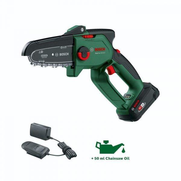 Motosserra de Poda Sem Fios BOSCH POWERTOOLS EasyChain 18V-15-7 (18 V - Barra de 15 cm - Preto e Verde)