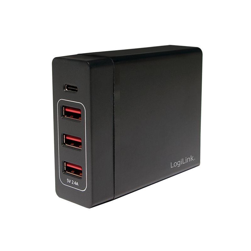 Carregador de Secretária LOGILINK PA0122 (72 W - Preto)