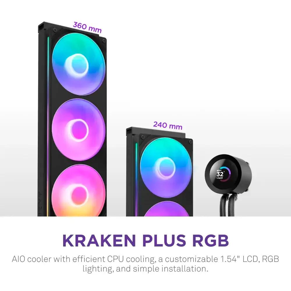 Sistema de Refrigeração Líquida CPU NZXT Kraken 240 RGB V2 (120 mm - 2400 RPM - RGB - Preto), miniatura 2