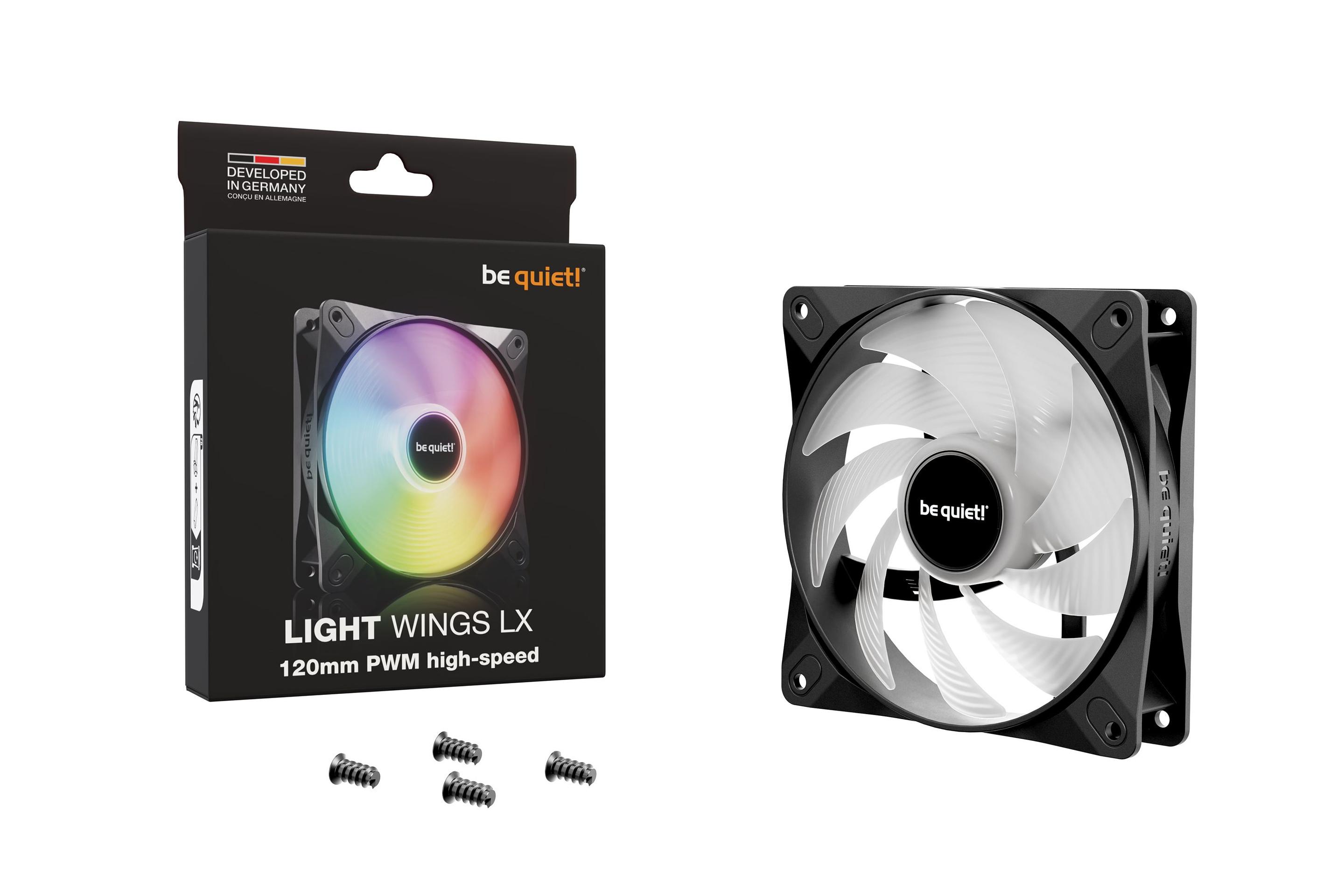 Ventoinha para Caixa PC BE QUIET! Light Wings LX 120 mm PWM Alta Velocidade (Preto), miniatura 5
