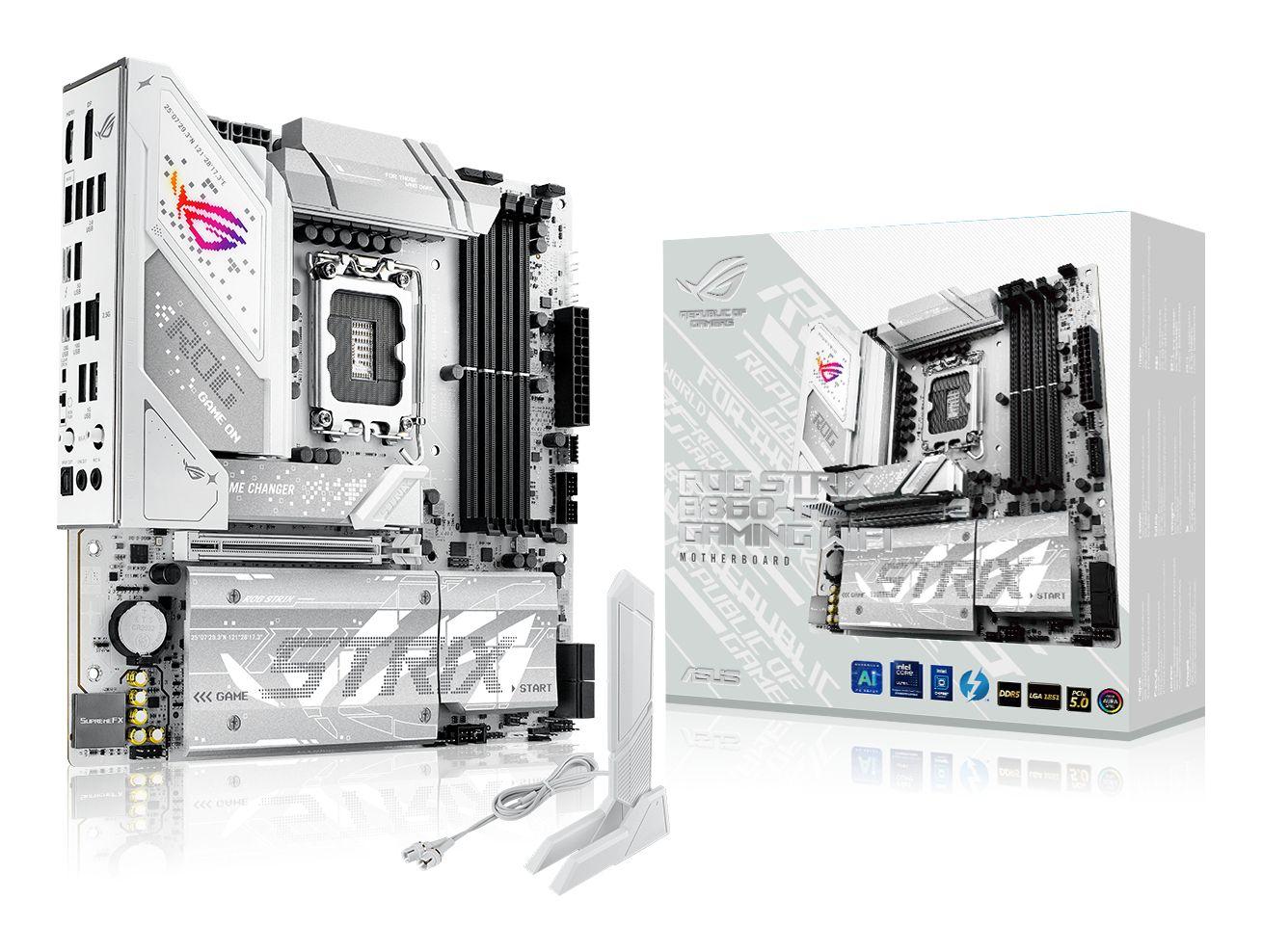 Motherboard ASUS ROG STRIX B860-G GAMING WIFI (LGA 1851 (Socket V1) - Intel Core Ultra - micro-ATX - Branco)