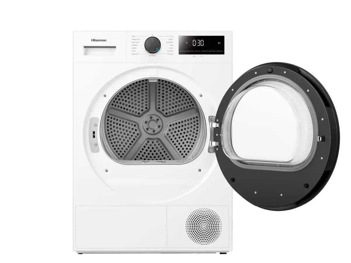 Máquina de Secar Roupa Independente HISENSE DH1I800UWDE (8 kg - Bomba de calor - Direita - Branco) — miniatura 3