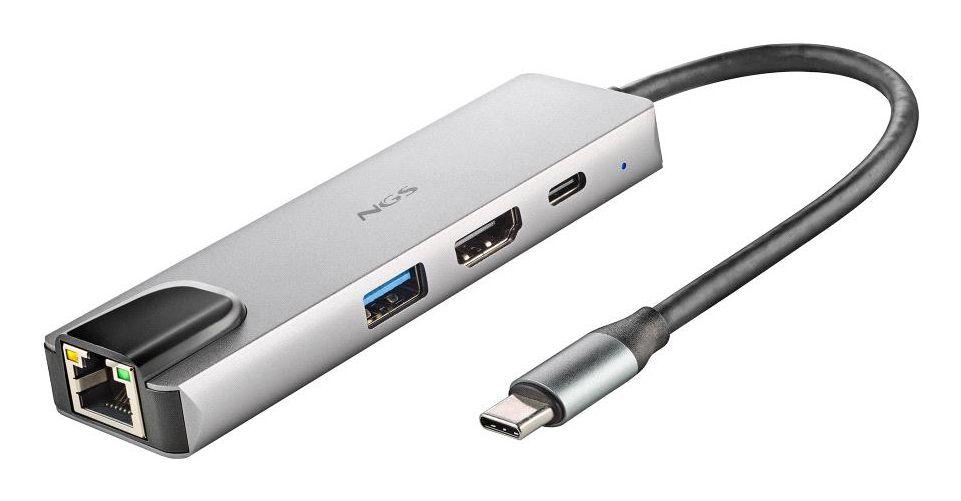 Hub USB-C NGS WonderDock Supra (USB 2.0 Tipo C - Cinzento/Preto) — miniatura 3