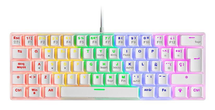 Teclado Gaming MARS GAMING MK60 (Italiano - Interruptor de chave mecânico - 60% - Branco)