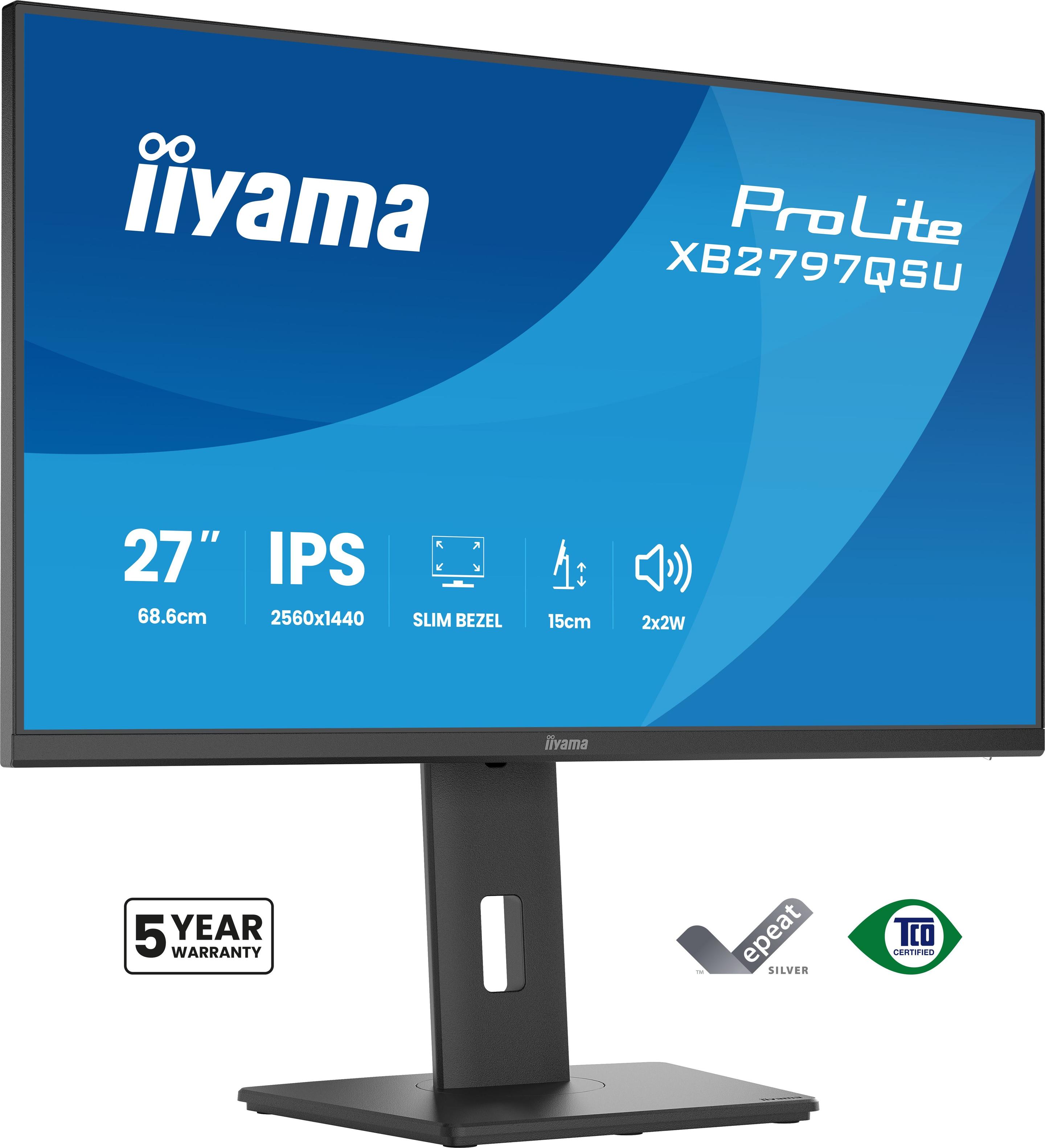 Monitor IIYAMA ProLite XB2797QSU-B1 (27" - IPS - 75 Hz - Preto)