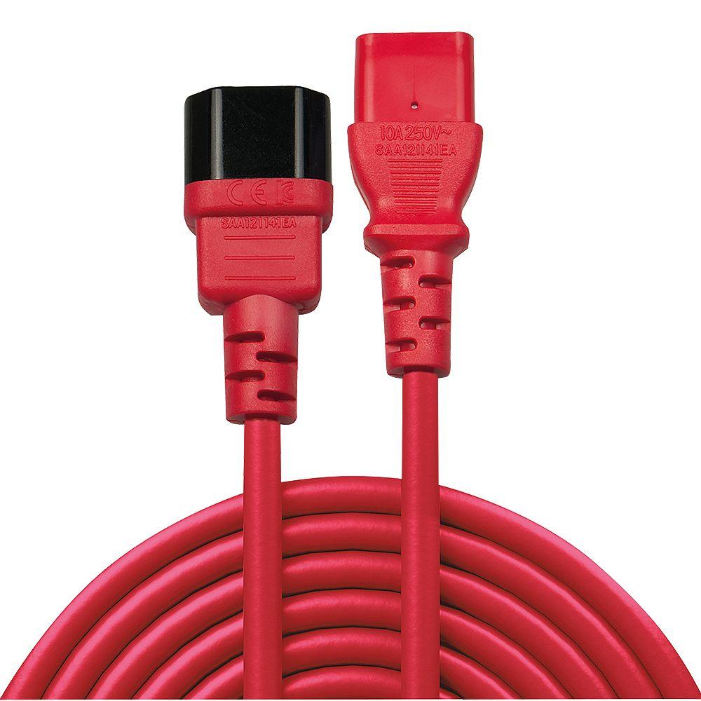 Cabo de Alimentação LINDY 30478 (2 m - Acoplador C14 - Acoplador C13 - Vermelho), miniatura 2