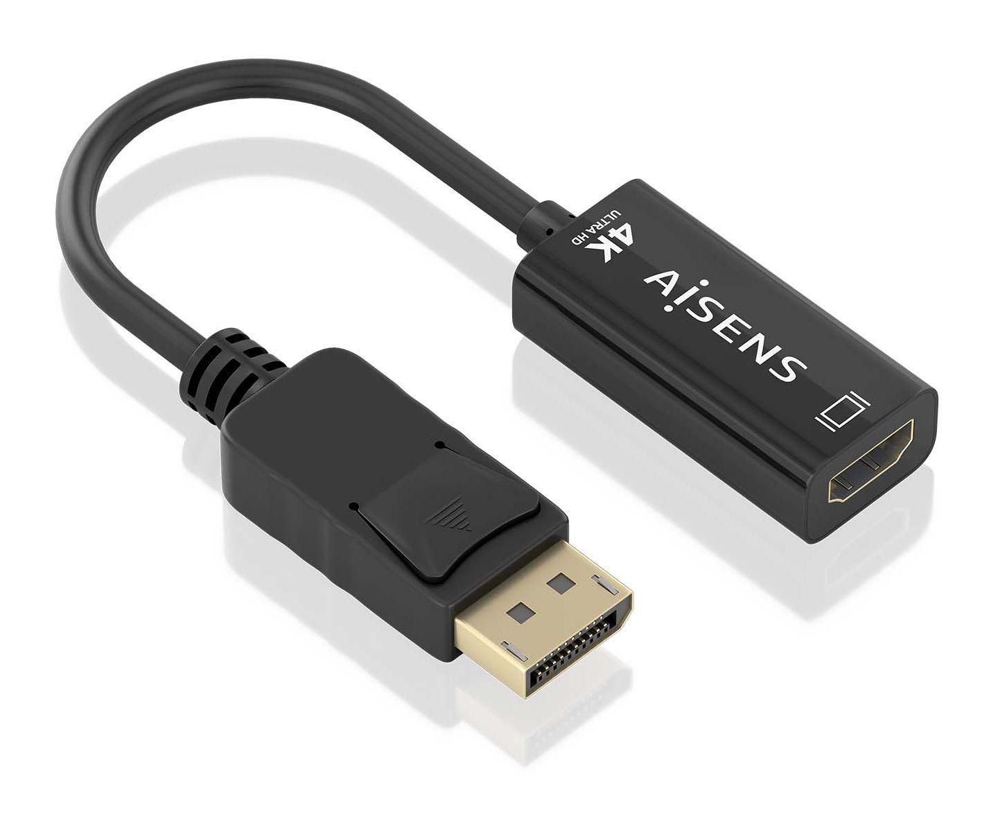 Adaptador DISPLAYPORT para HDMI AISENS A125-0905 (0,15 m - HDMI Type A - Preto)