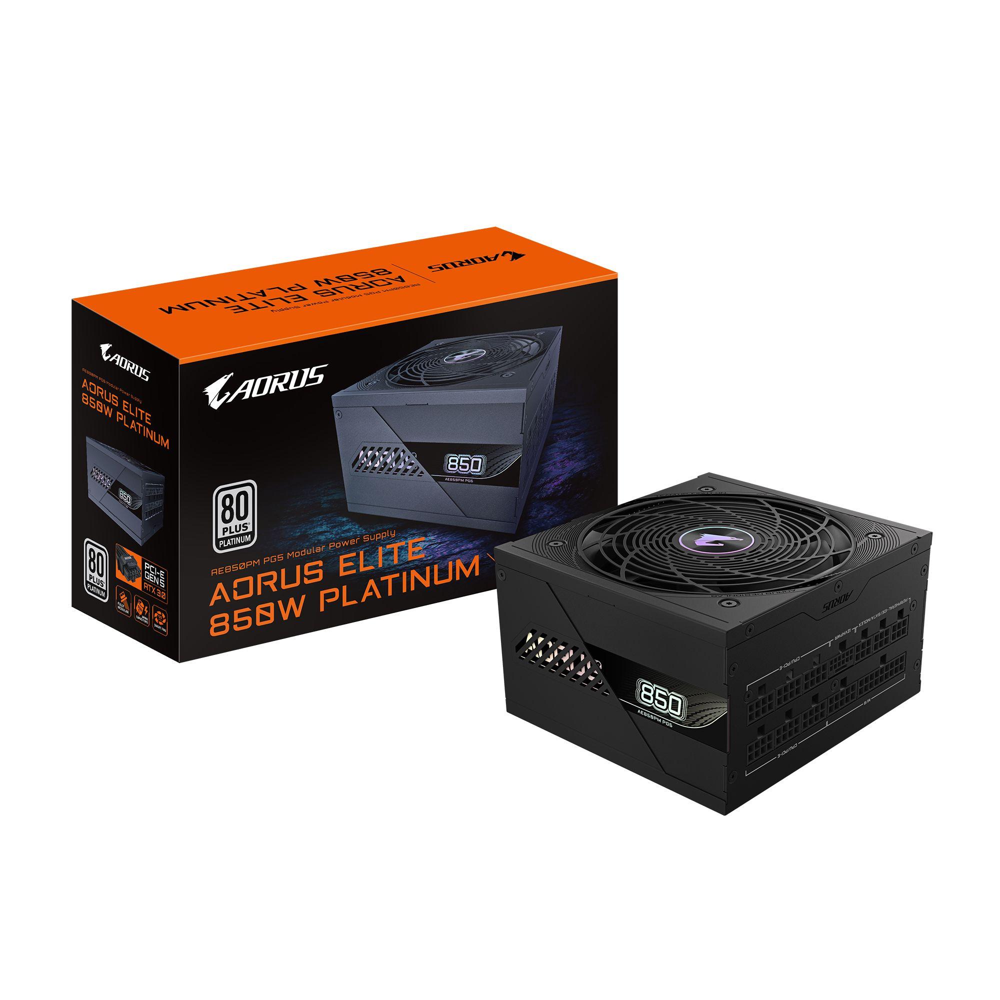 Fonte de Alimentação GIGABYTE AORUS ELITE P850W (ATX - 850 W - 80 Plus Platinum - Preto)