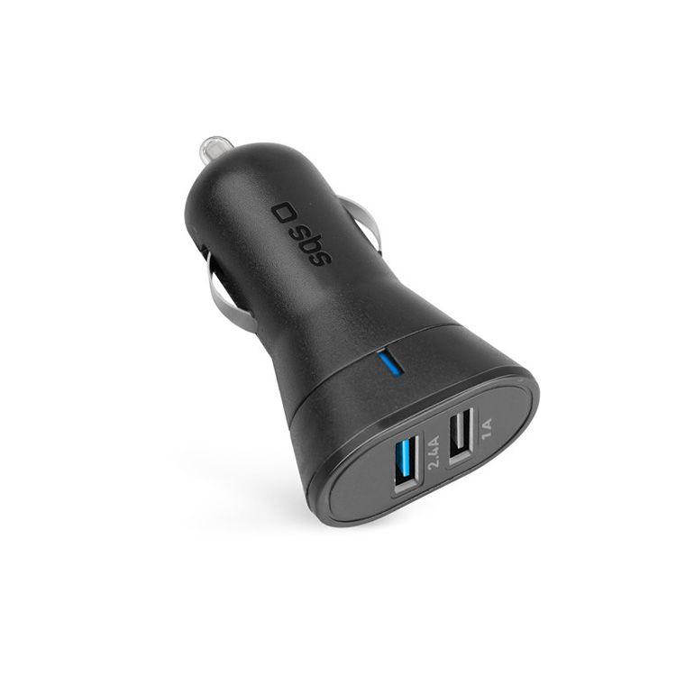 Carregador de Isqueiro para Telemóvel SBS TECR2USB24AFAST (12 W - Preto), miniatura 2
