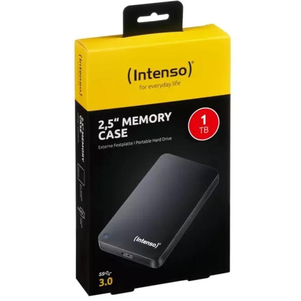 Disco Rígido Externo HDD INTENSO MemoryCase 6021660 (1 TB - 2.5 " - USB 3.2 Gen 1 - Preto)