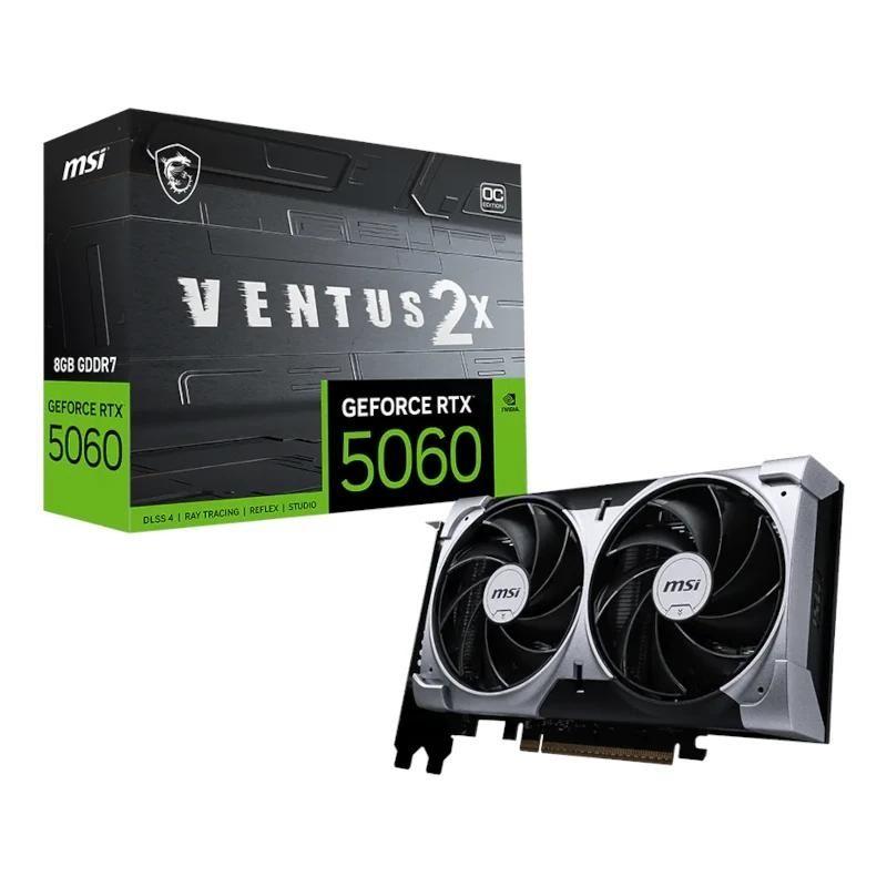 Placa Gráfica MSI RTX 5060 VENTUS 2X OC V1 (NVIDIA GeForce RTX 5060 - 8 GB - GDDR7)