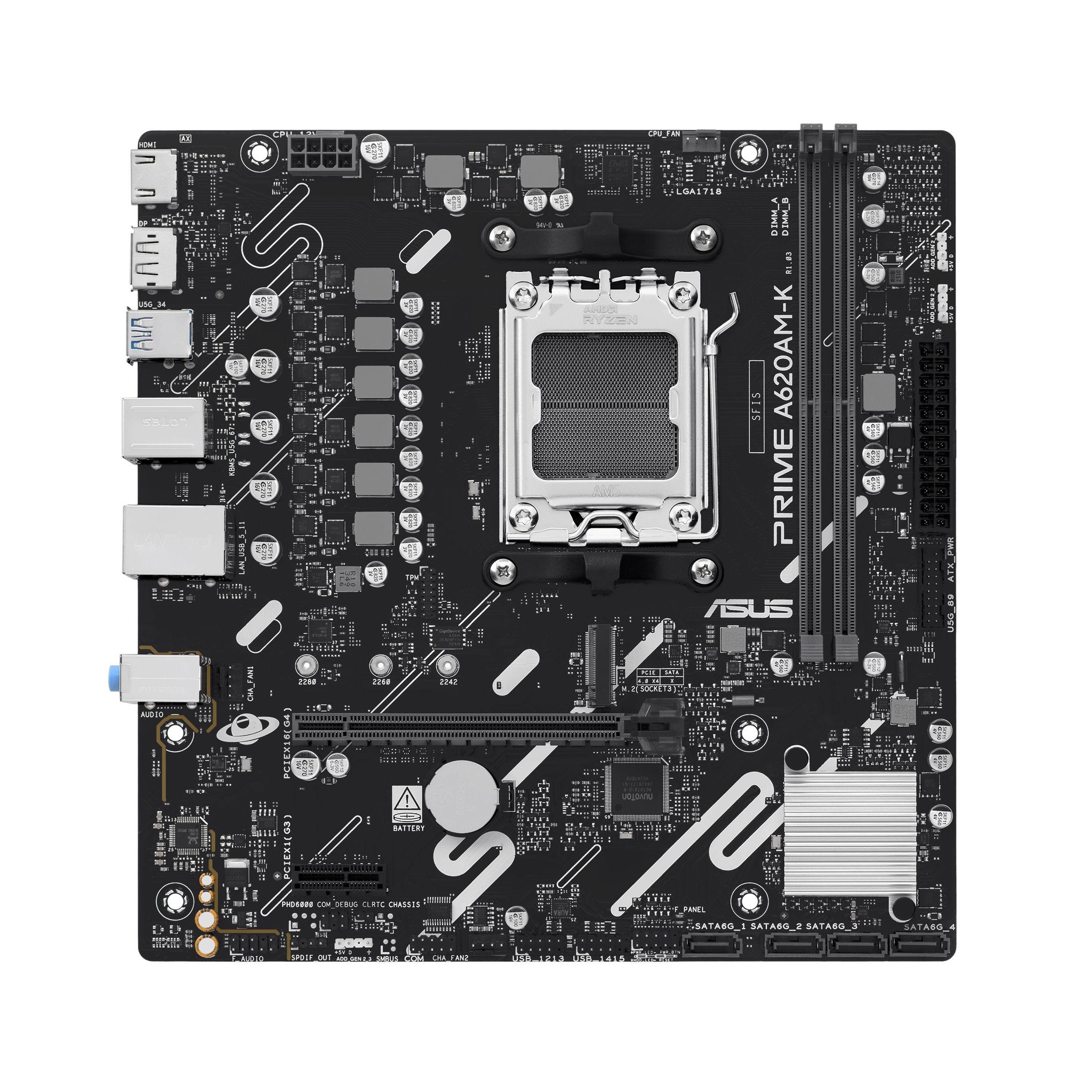 Motherboard ASUS PRIME A620M-K (AM5 - micro ATX - Duplo canal) — imagem 1