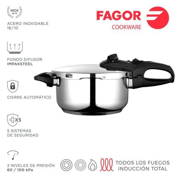 Panela de Pressão FAGOR Duo (Altura 17 cm - Prateado), miniatura 2