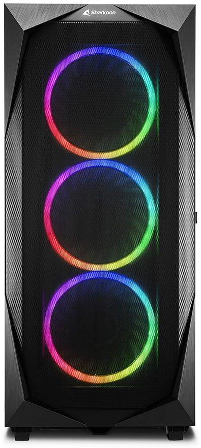 Caixa PC SHARKOON REV300 (Torre - Vidro temperado - RGB, nas ventoinhas da caixa - Preto) — miniatura 2