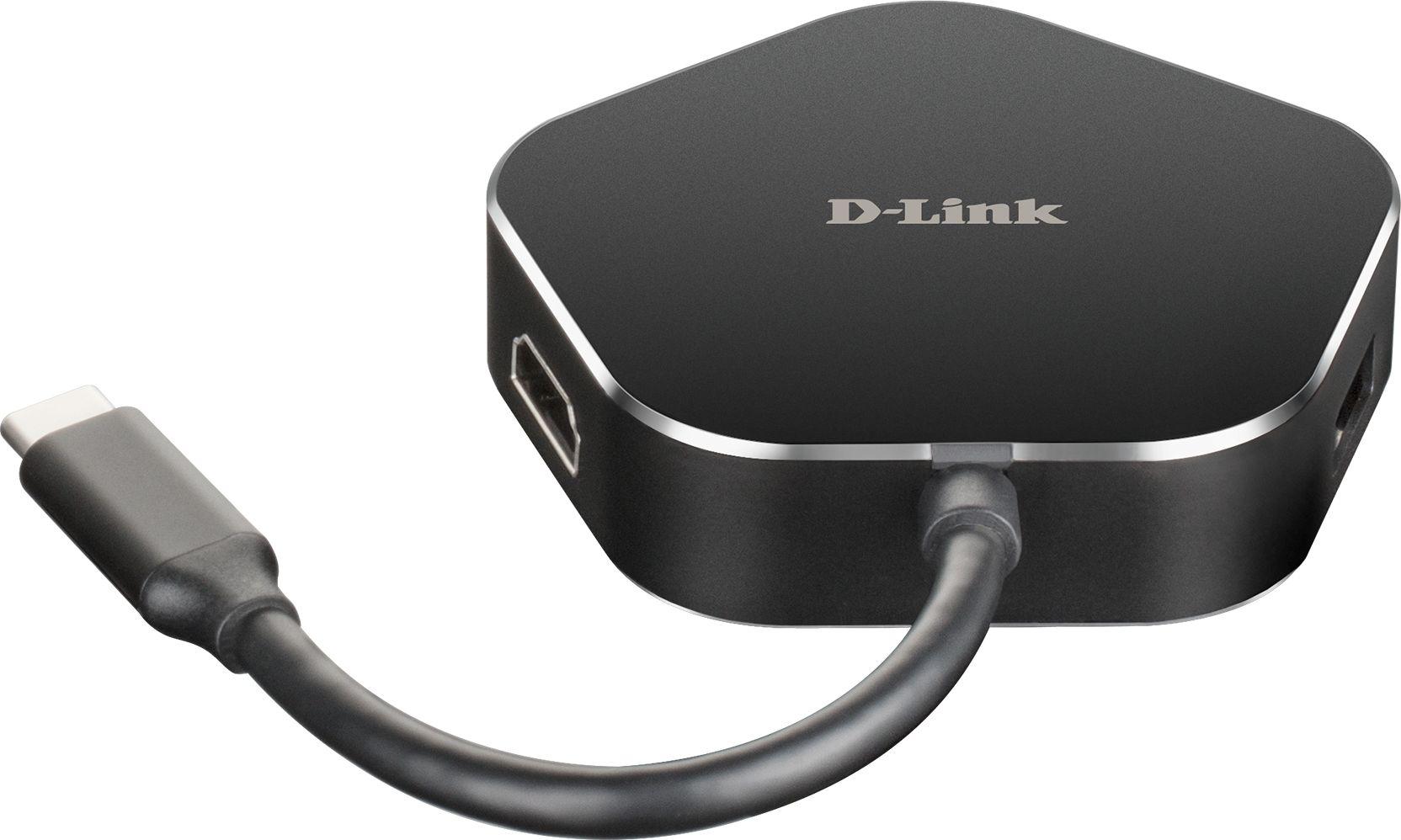 Hub USB-C D-LINK DUB-M420 (Preto e Alumínio)