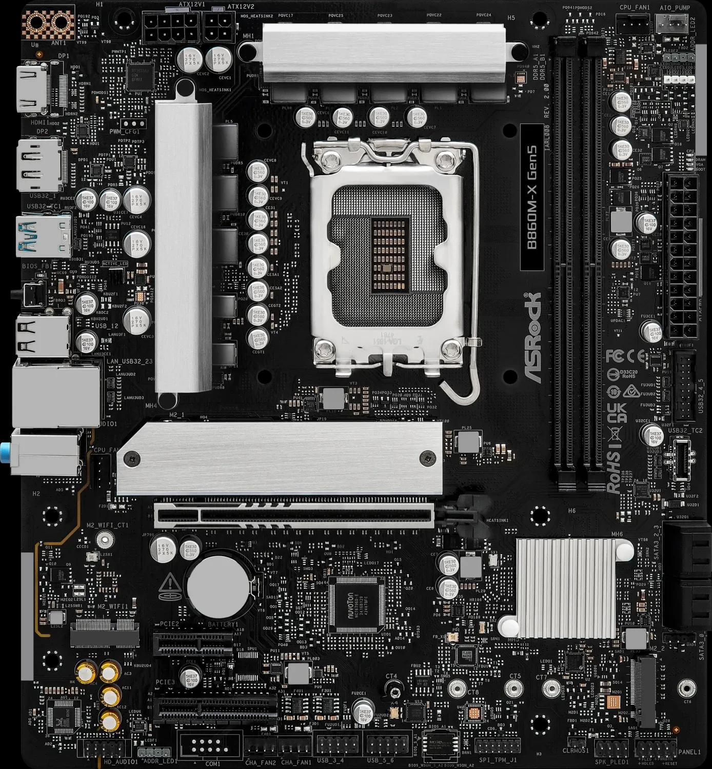 Motherboard ASROCK B860M-X R2.0 (LGA 1851 (Socket V1) - Intel Core Ultra - Micro-ATX)