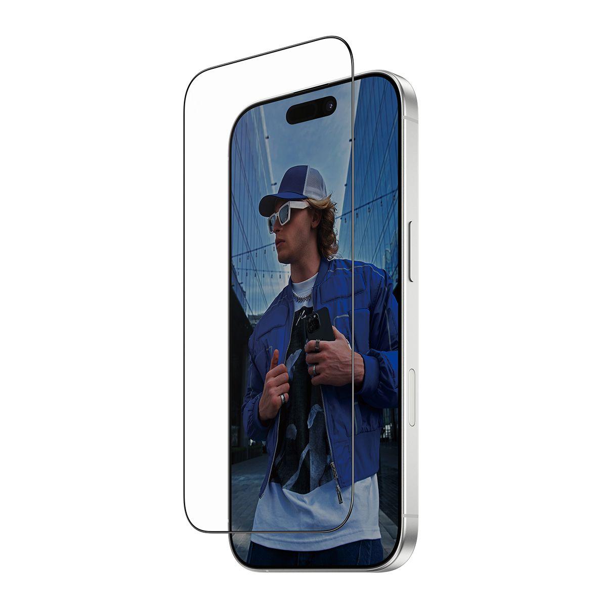 Película de Vidro Temperado PANZERGLASS PG48418 para iPhone 17/16 Pro (Apple - Transparente com Moldura Preta)