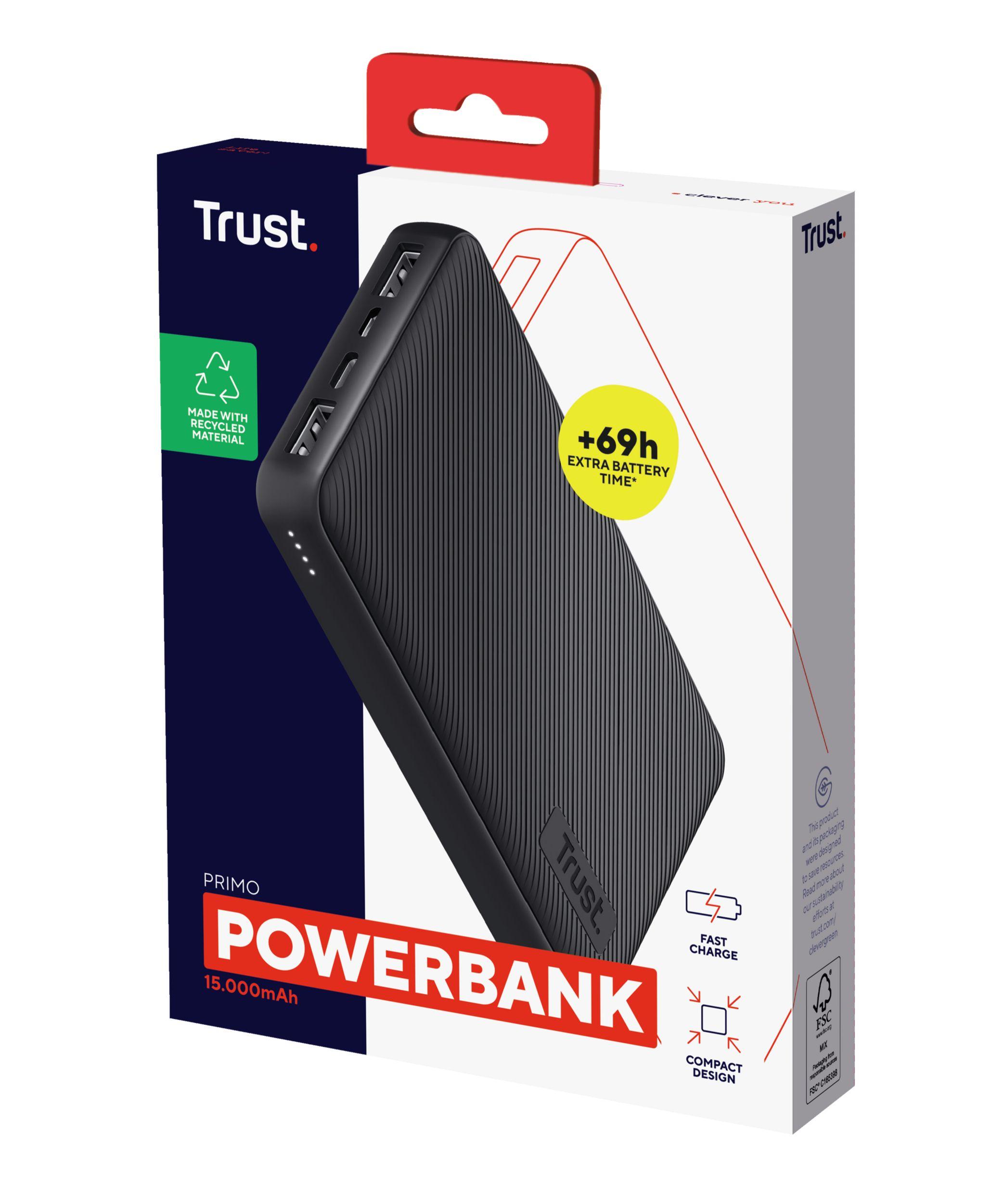 Powerbank TRUST Primo (15000 mAh - 55,5 Wh - Micro-USB + USB Type-C - Preto), miniatura 6