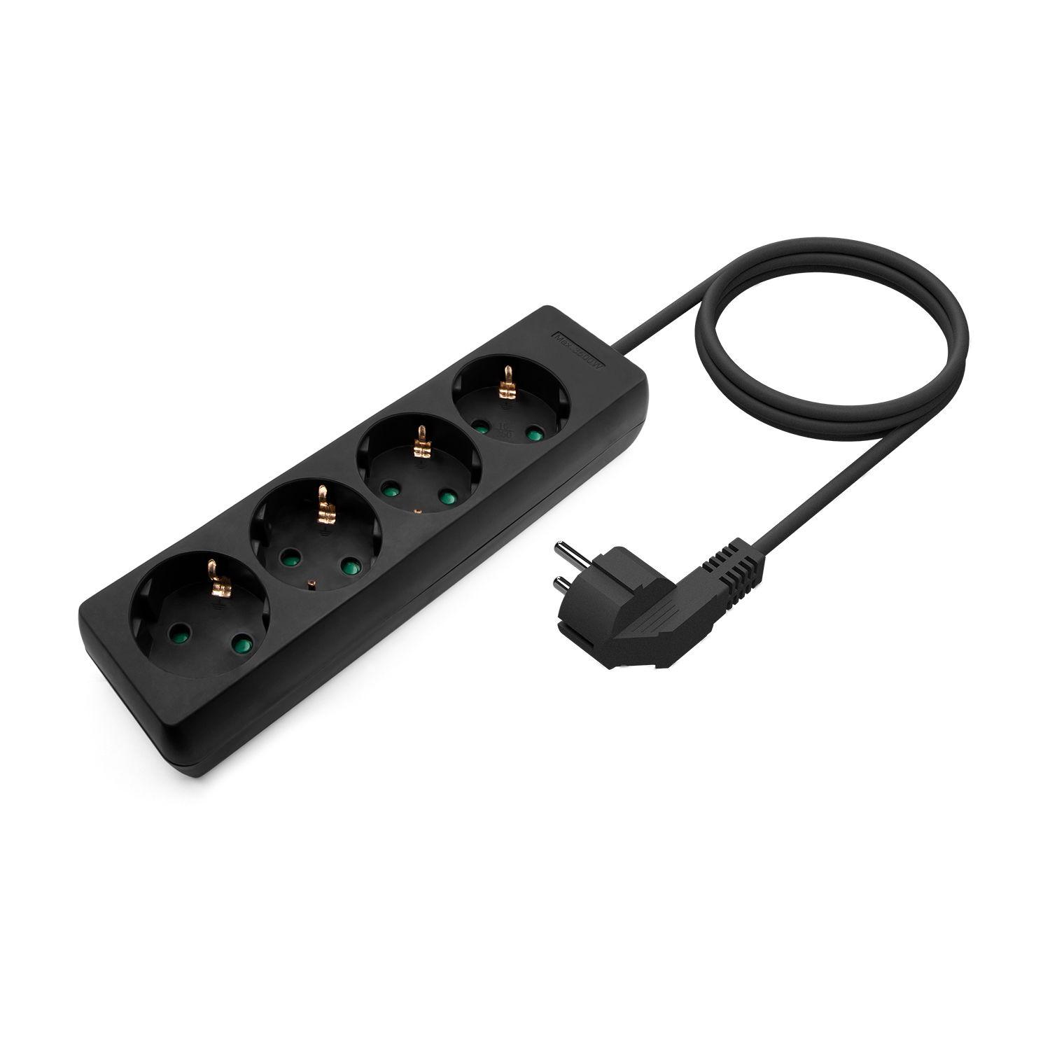 Extensão Quádrupla AISENS A154-0534 (100% cobre - Preto), miniatura 2
