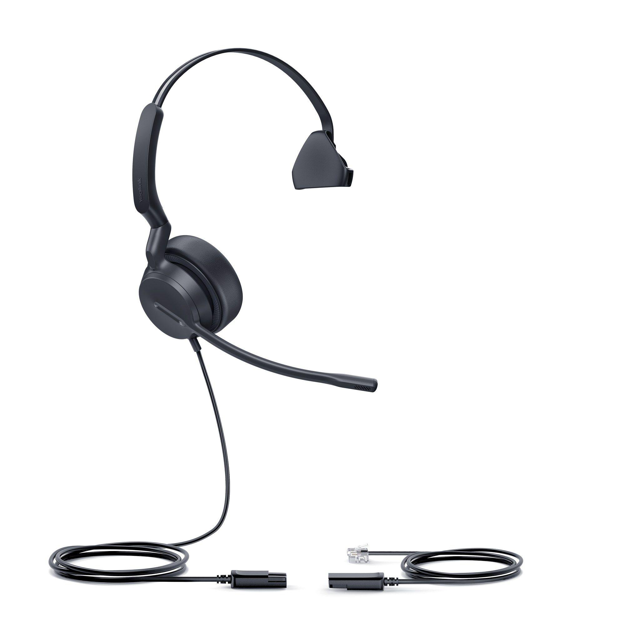 Headset de Escritório YEALINK YHS36 E2 (Monofónico - Com fios - Supra-aural - Preto)