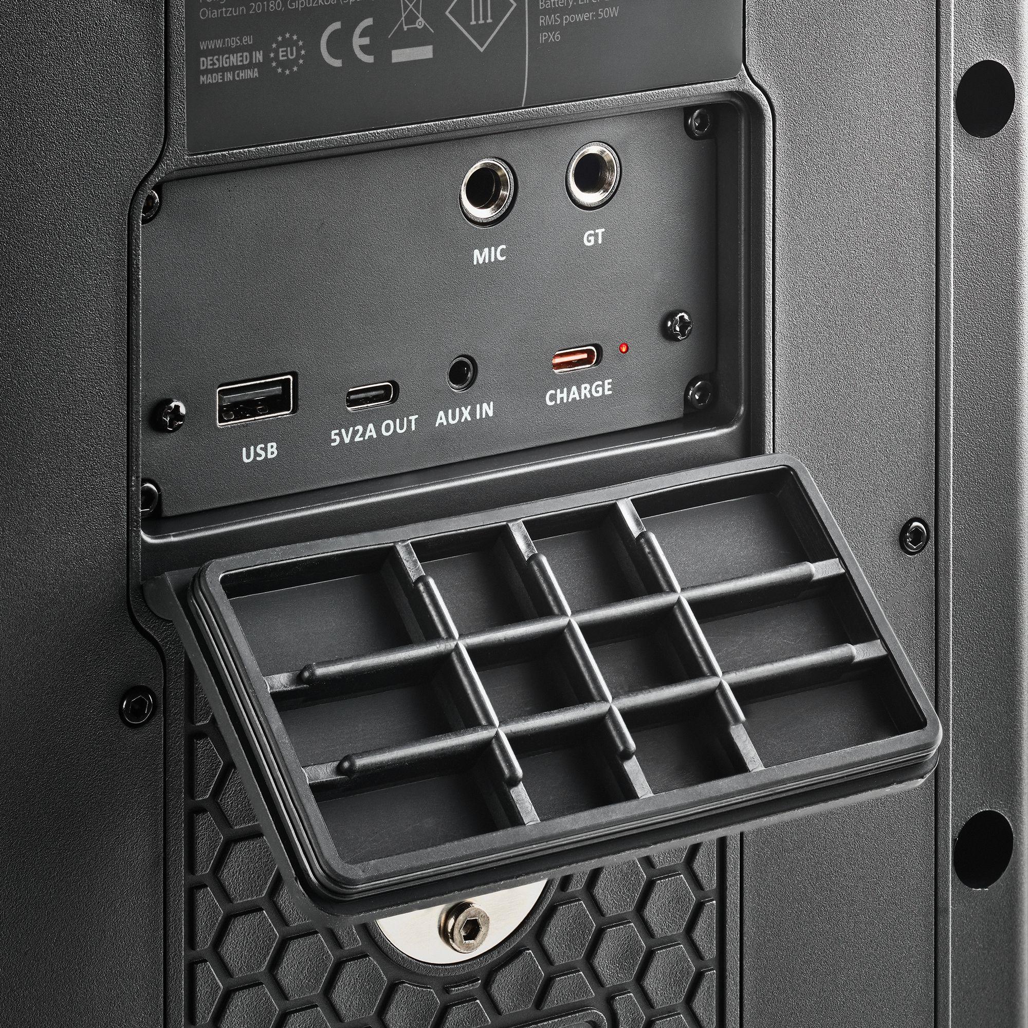 Coluna Portátil NGS WILDBASH (50 W - Sem fios - Preto), miniatura 6