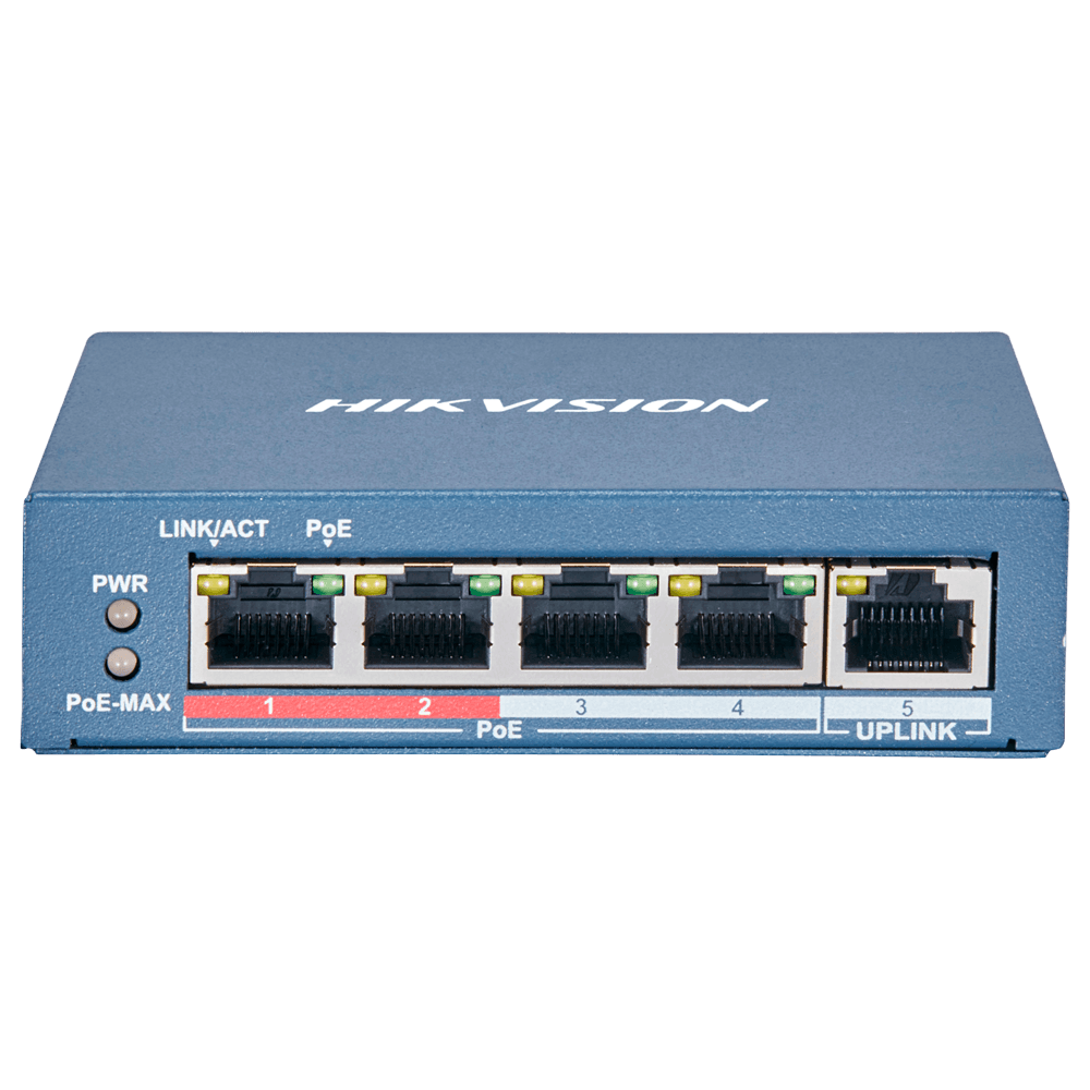 Switch Não Gerido HIKVISION DS-3E0105P-E(B) (1 Gbit/s - L2 - Fast Ethernet - Azul)