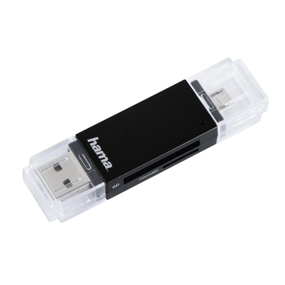 Leitor de Cartões de Memória HAMA Basic 00181056 (USB 2.0/Micro-USB - Preto)