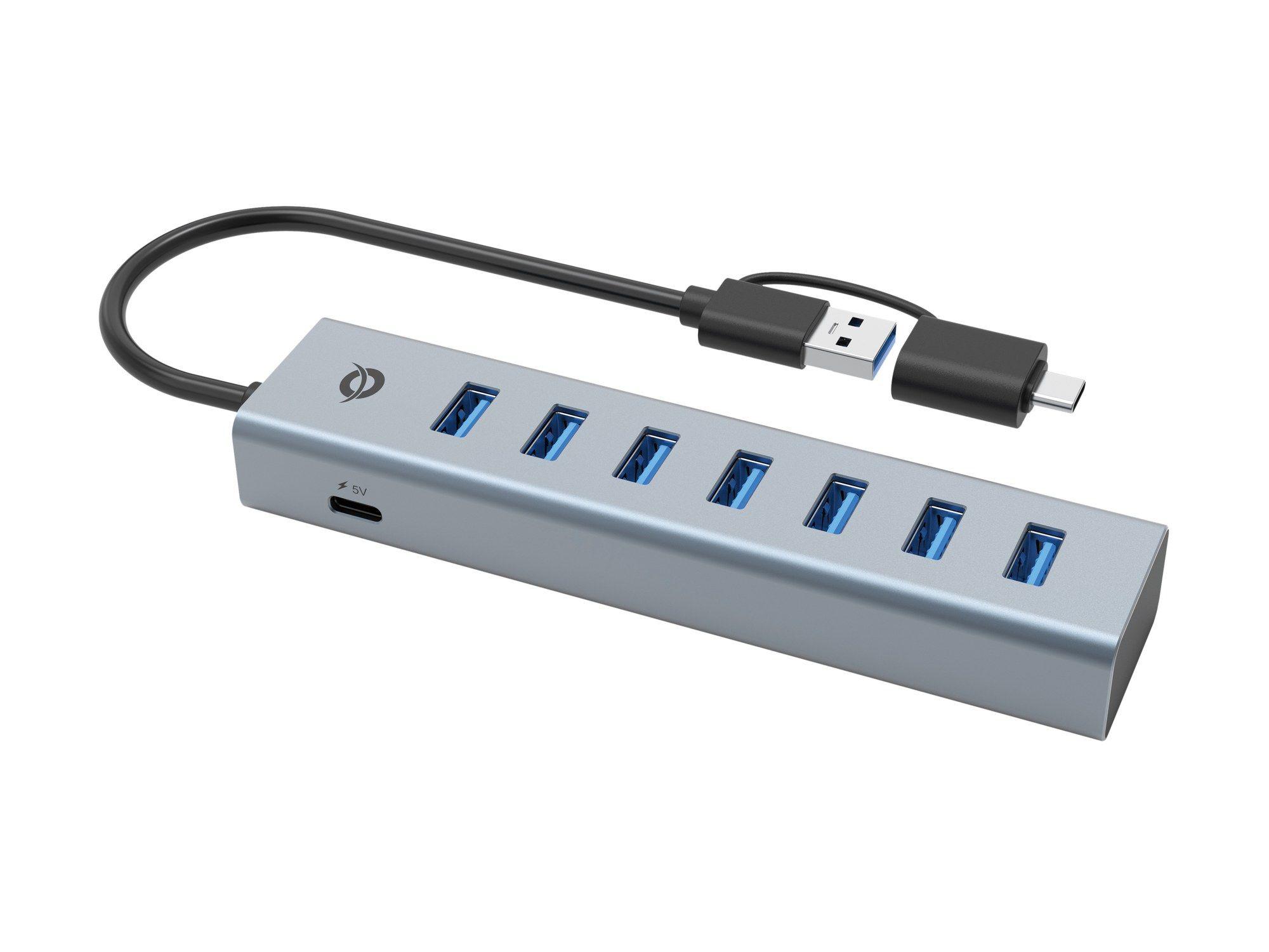 Hub USB CONCEPTRONIC HUBBIES21GP (0,25 m - USB 3.2 Gen 1 Tipo A - Cinzento) — miniatura 3
