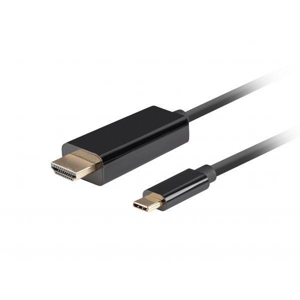 Cabo USB-C para HDMI LANBERG CA-CMHD-10CU-0030-BK (3 m - USB Type-C - Preto) — miniatura 2