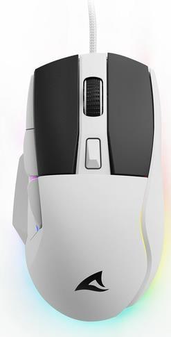 Rato SHARKOON SKILLER SGM35 (Mão direita - 6400 DPI - Ótico - Branco)