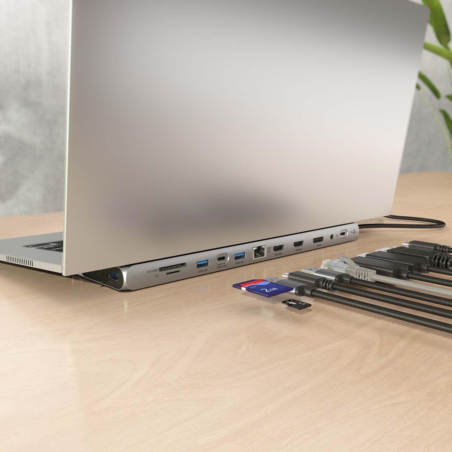 Estação de Ancoragem USB-C AISENS ASUC-12P005-GR (0,3 m - Windows 10, Windows 11 - Cinzento), miniatura 6