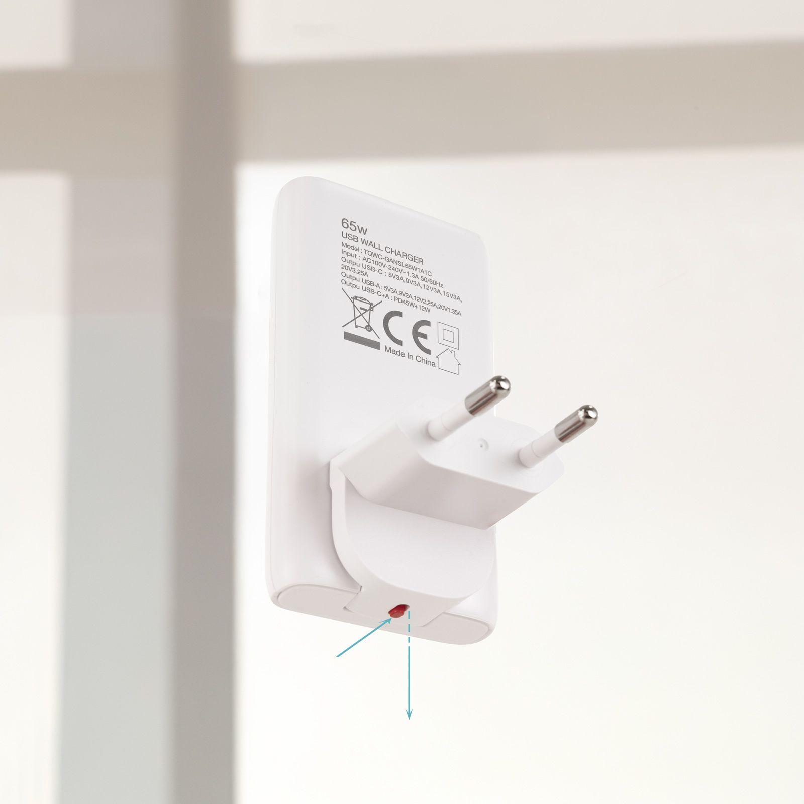 Carregador de Parede TOOQ TQWC-GANSL65W1A1C (65 W - Branco), miniatura 3