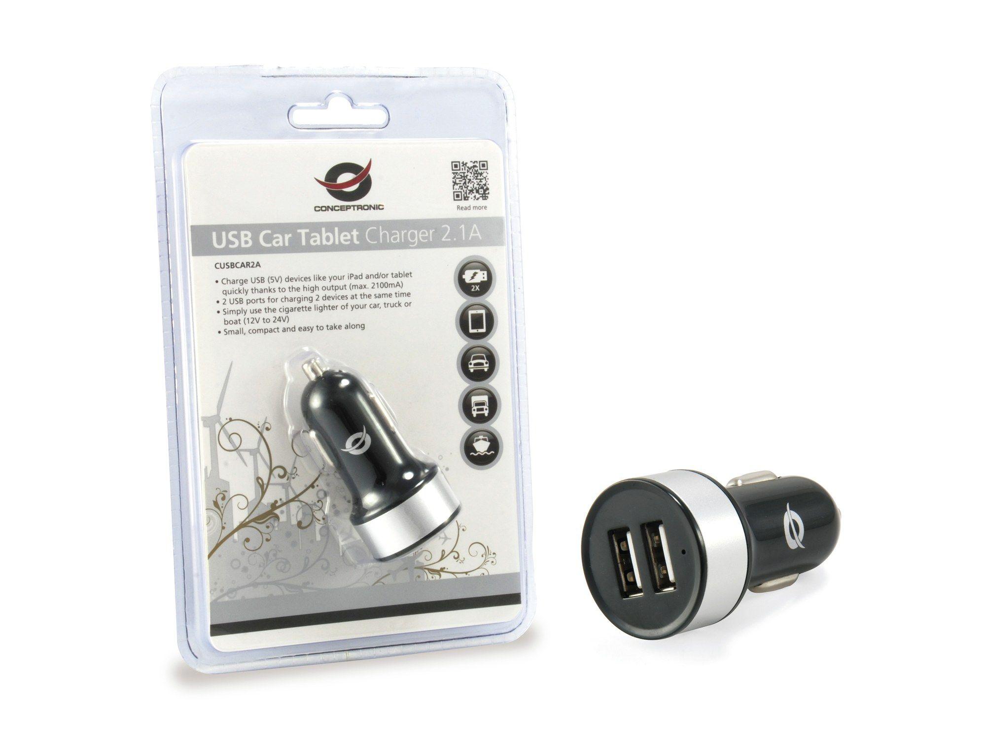 Carregador de Isqueiro CONCEPTRONIC CUSBCAR2A (10,5 W - Preto/Cinza), miniatura 5