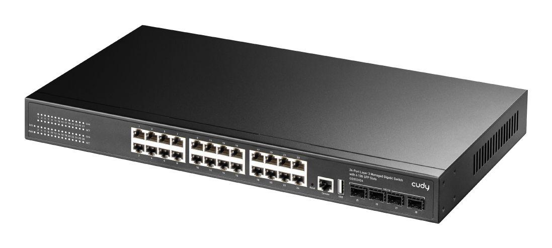 Switch Gerido L3 CUDY GS5024S4 (Gigabit Ethernet - 1,5 MB - 128 Gbit/s - Preto), miniatura 2