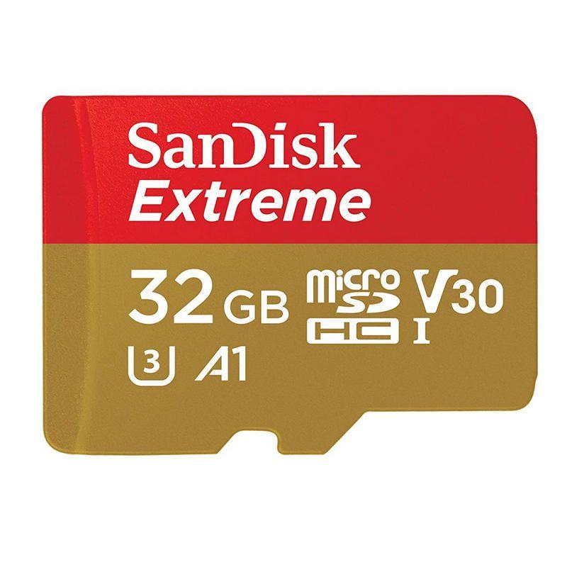 Cartão de Memória SANDISK Extreme microSDHC 32GB (32GB - Classe 10 - 100 MB/s - Vermelho, Branco e Amarelo)