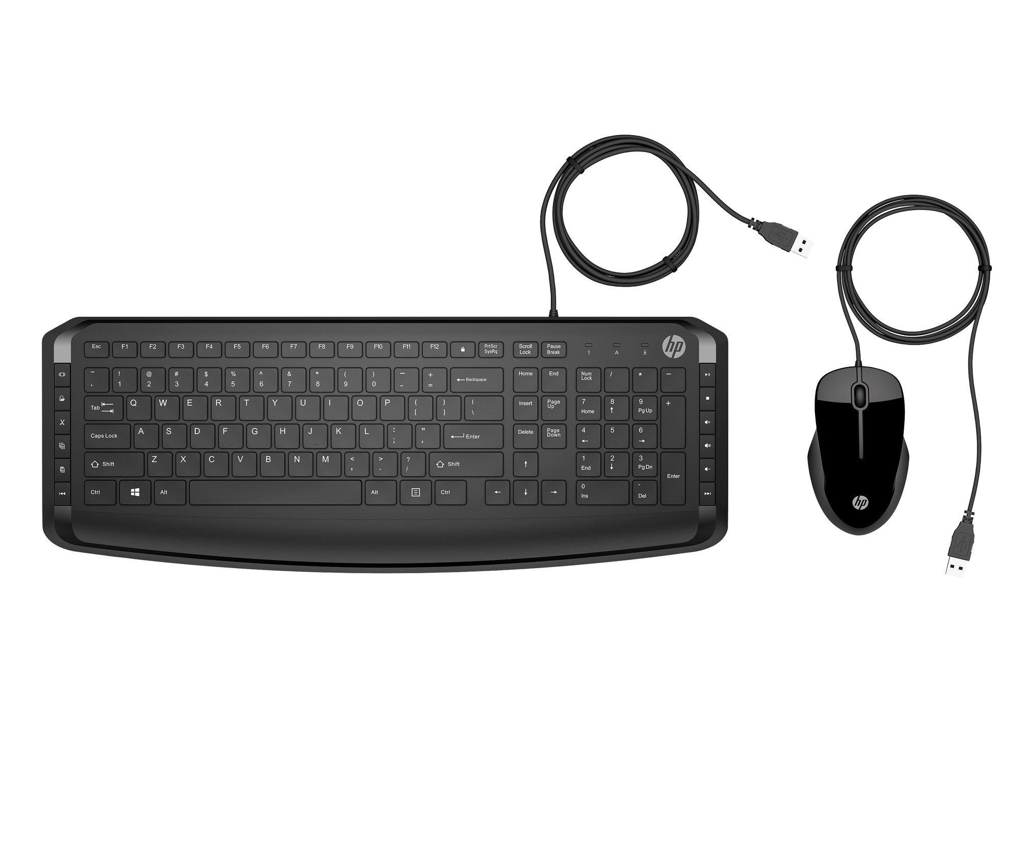 Conjunto Teclado e Rato HP Pavilion 200 (Tamanho grande - USB - Com fios - Preto)