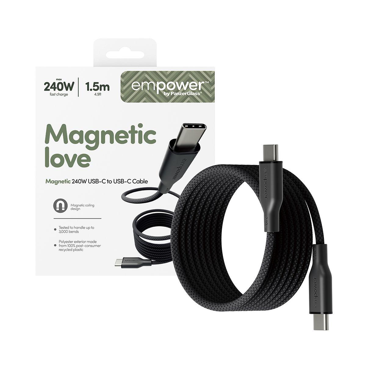 Cabo USB-C para USB-C PANZERGLASS EM68208 (1,5 m - Universal - Preto) — miniatura 5