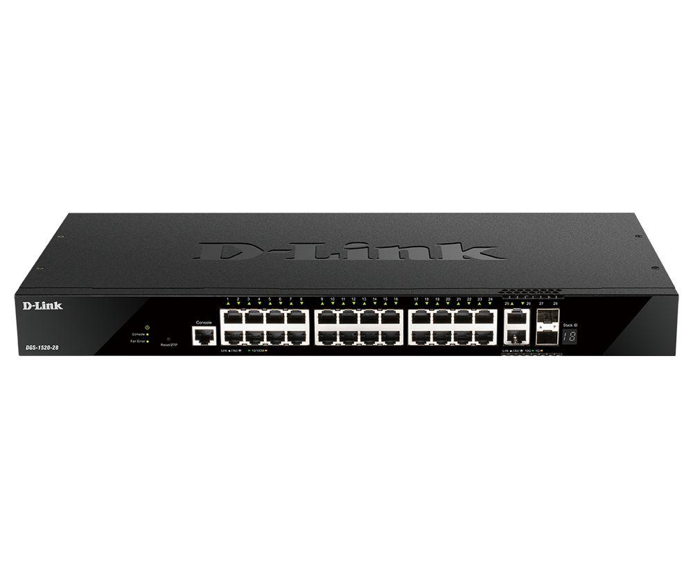 Switch D-LINK DGS-1520-28 (10G Ethernet - 128 Gbit/s - L3 - Preto)
