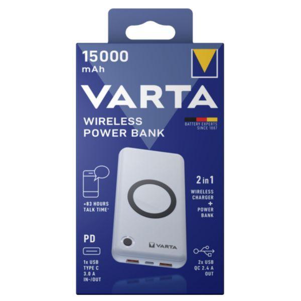 Powerbank Wireless VARTA 57908 (15000 mAh - 55 Wh - USB Type-C - Branco), miniatura 3