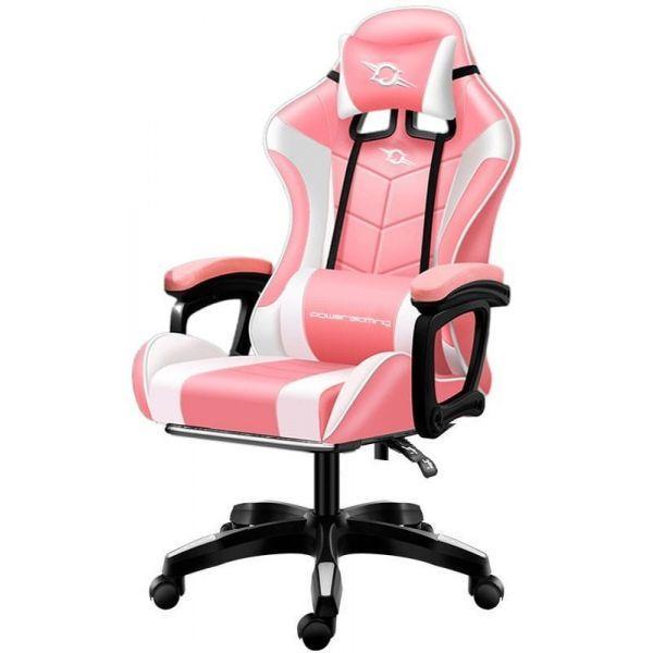 Cadeira Gaming POWERGAMING 813 (Couro sintético - Branco/Rosa) — miniatura 2