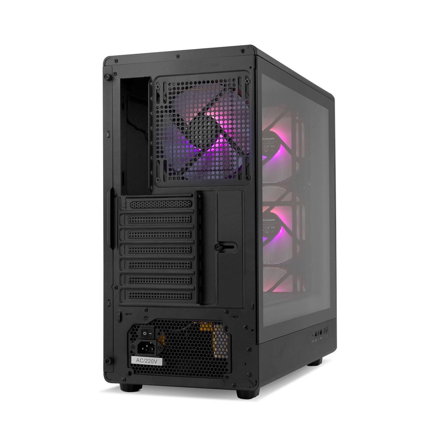 Caixa PC Gaming NOX Hummer Aero Hyperflow ARGB (ATX, ITX, Micro ATX - Midi Tower - 17,4 cm - Preto) — miniatura 2