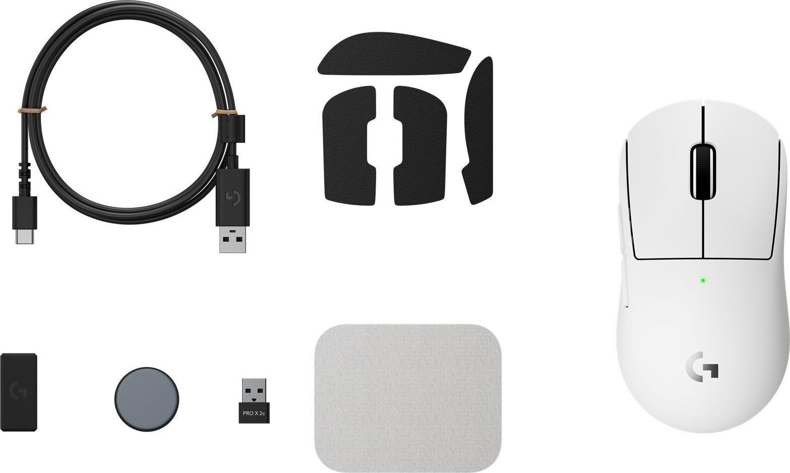 Rato LOGITECH G Pro X Superlight 2c Compact (Compacto - Até 32000 DPI - LIGHTSPEED - Branco)