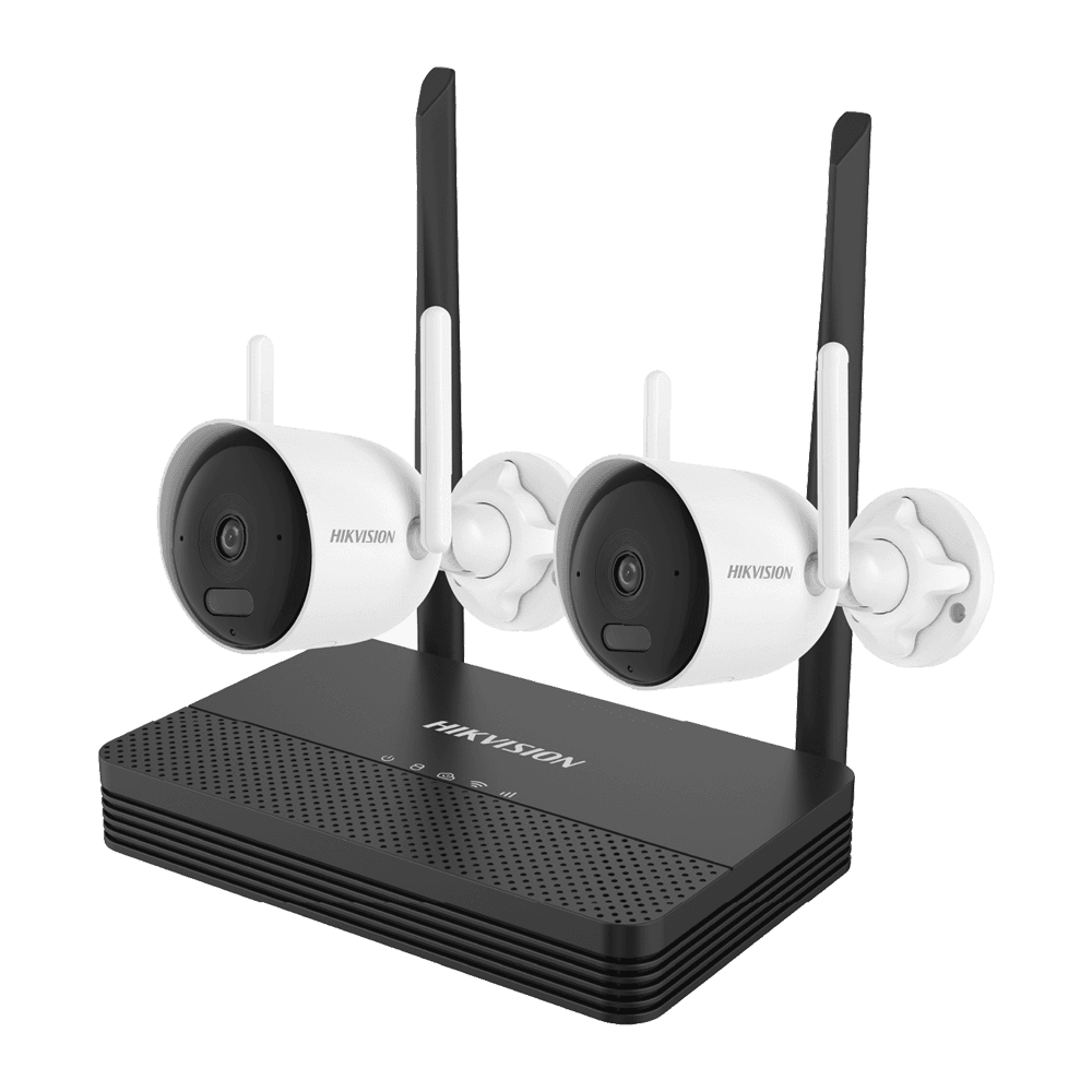 Kit de Videovigilância Wi-Fi HIKVISION DS-J142I/NKS424WBH (2 Câmaras 4 Mpx - NVR 4 Canais)